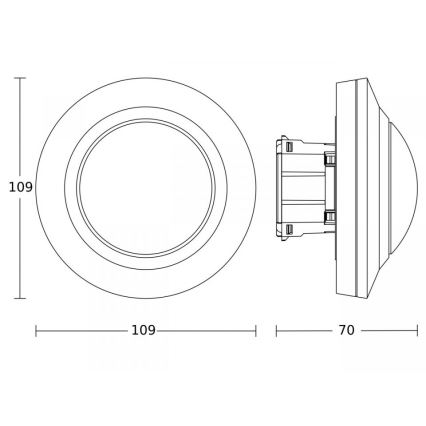 Steinel 086893 - Détecteur de mouvement MD IR 4360-8 COM1 UP WS blanc