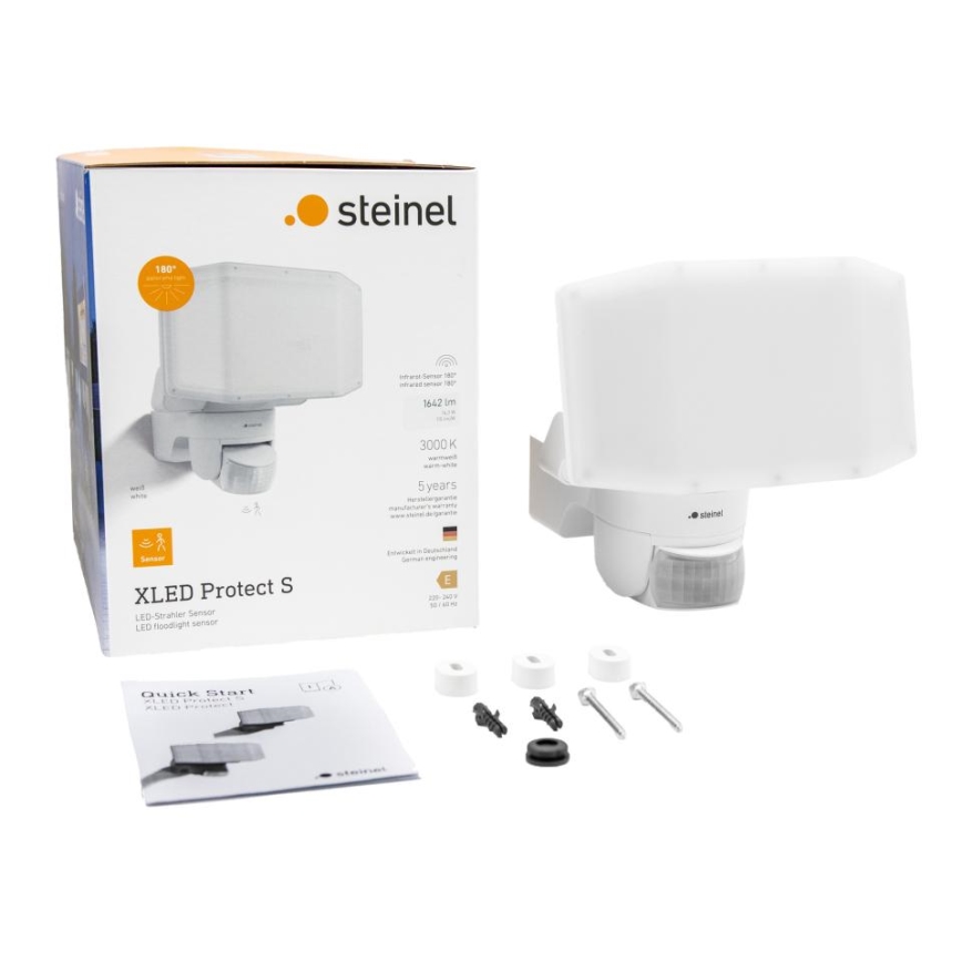 Steinel 089894 - Riflettore LED con sensore XLED PROTECT LED/14,3W/230V 3000K IP54 bianco