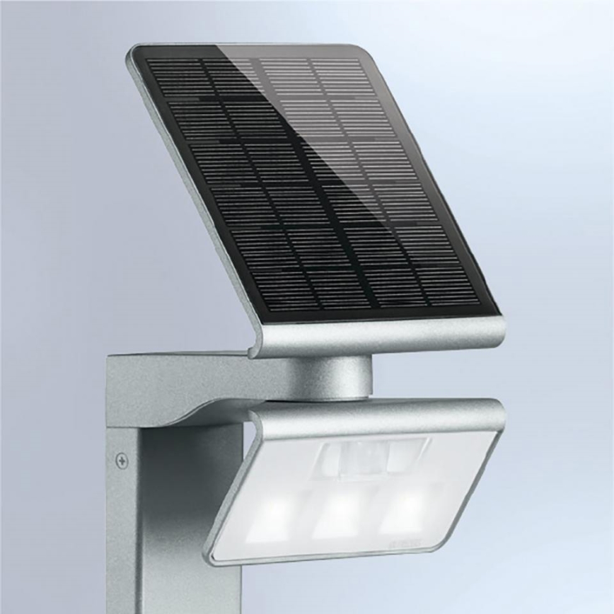 STEINEL 671211 - Riflettore solare a LED con sensore XSolar GL-S 0,5W/LED argento