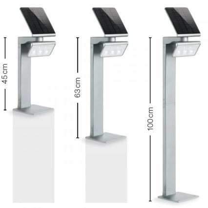 STEINEL 671211 - Riflettore solare a LED con sensore XSolar GL-S 0,5W/LED argento