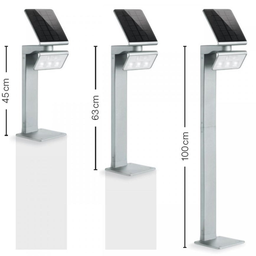 STEINEL 671211 - Riflettore solare a LED con sensore XSolar GL-S 0,5W/LED argento