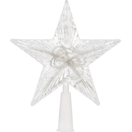 Stella di Natale LED RGB per l'albero 10xLED/2xAA 15cm