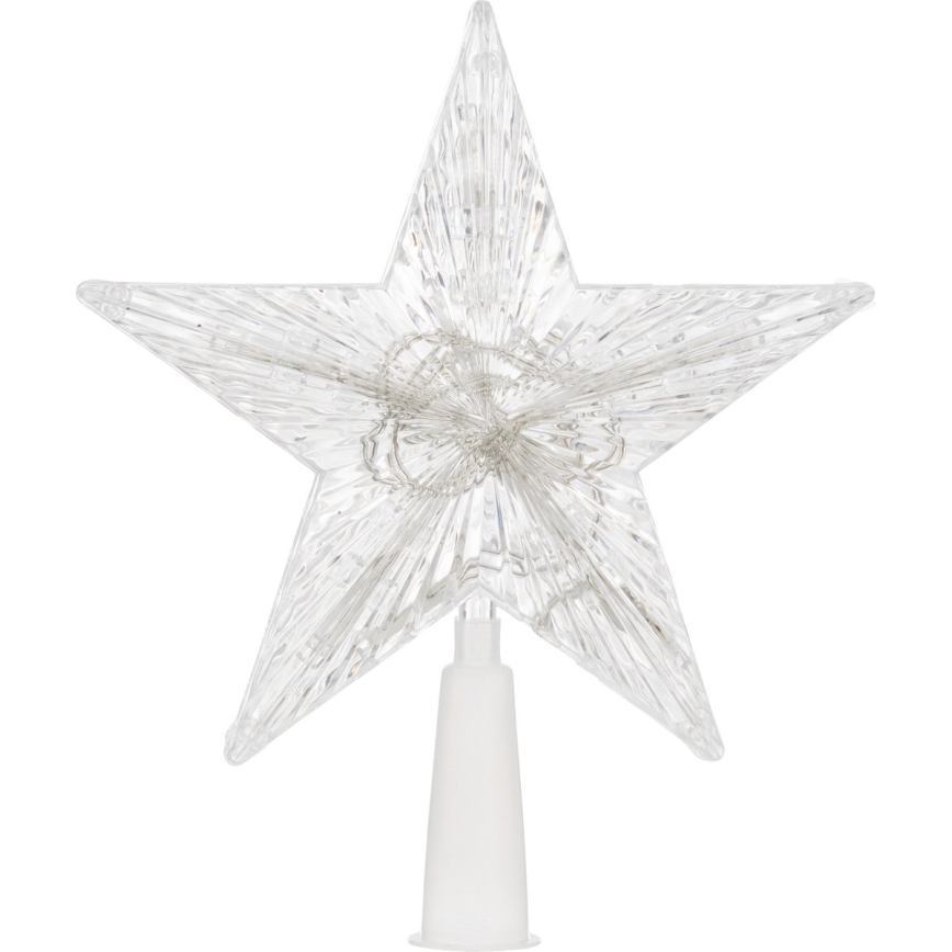 Stella di Natale LED RGB per l'albero 10xLED/2xAA 15cm