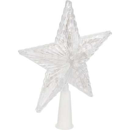 Stella di Natale LED RGB per l'albero 10xLED/2xAA 15cm