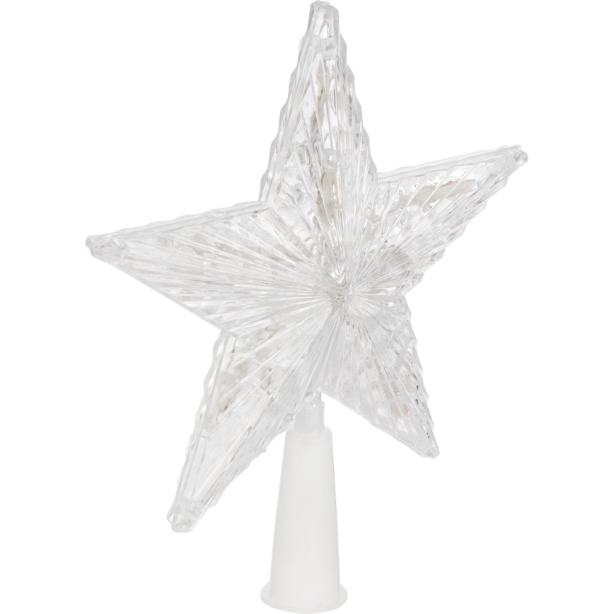 Stella di Natale LED RGB per l'albero 10xLED/2xAA 15cm