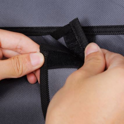 Stoff-Kleiderschrank mit Regalböden und Kleiderstange MATIS 110x175 cm grau