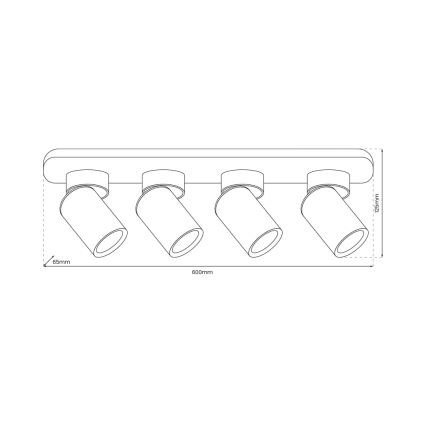 Strahler ANDY 4xGU10/8W/230V weiß/golden