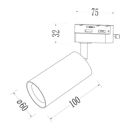 Strahler für 1-phasiges Schienensystem PIPE 1xGU10/10W/230V beige