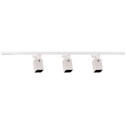 Strahler für Schienensystem SQUARE 3xGU10/10W/230V + 1 m Schienensystem weiß