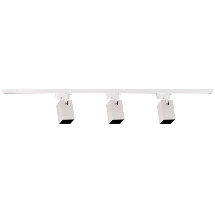 Strahler für Schienensystem SQUARE 3xGU10/10W/230V + 1 m Schienensystem weiß