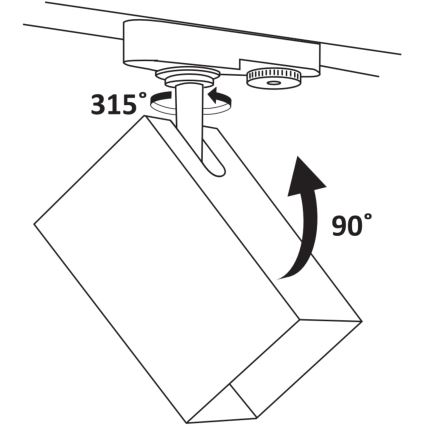 Strahler für Schienensystem SQUARE 3xGU10/10W/230V + 1 m Schienensystem weiß