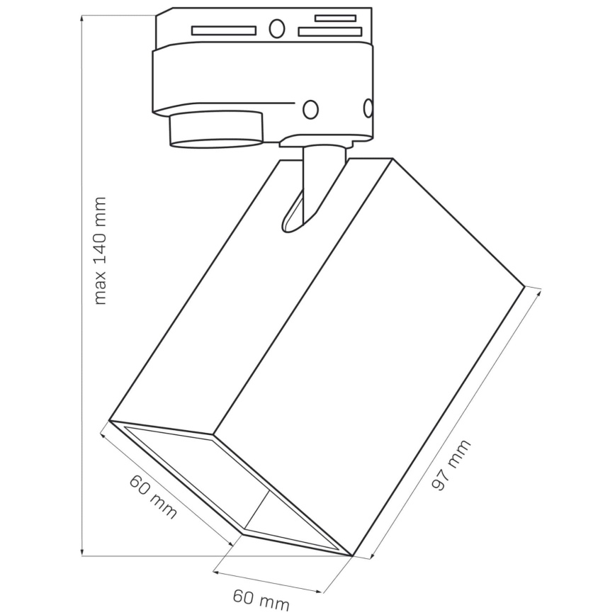 Strahler für Schienensystem SQUARE 3xGU10/10W/230V + 1 m Schienensystem weiß