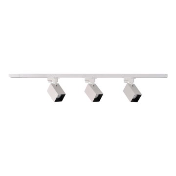 Strahler für Schienensystem SQUARE 3xGU10/10W/230V + 1 m Schienensystem weiß
