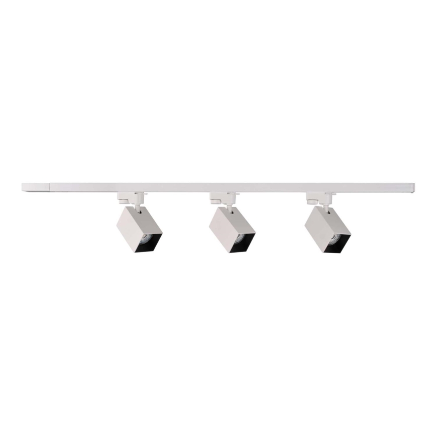 Strahler für Schienensystem SQUARE 3xGU10/10W/230V + 1 m Schienensystem weiß