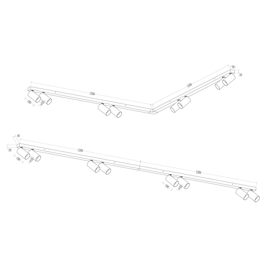 Strahler HERO SPOT 8xGU10/9W/230V weiß
