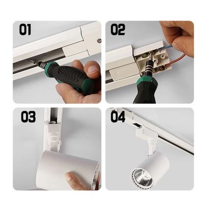 Strahler in Schienensystem 4xGU10/25W/230V schwarz