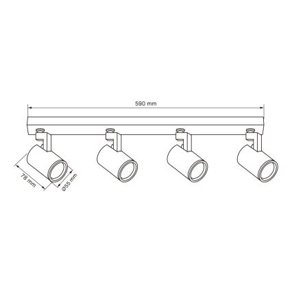Strahler LYNX 4xGU10/10W/230V weiß