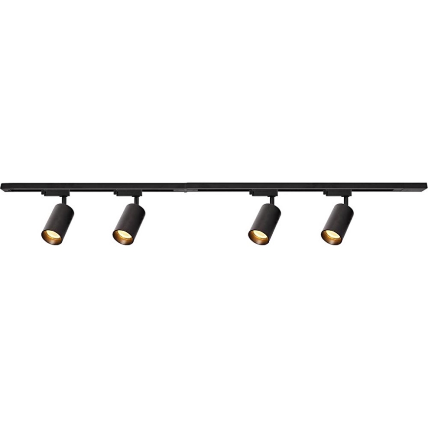 Strahler mit Schienensystem PIPE 4xGU10/10W/230V schwarz