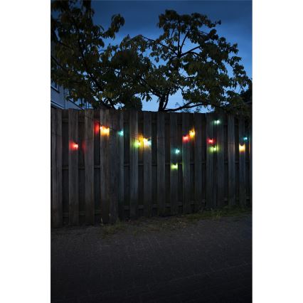 Stringa LED da esterno CONE FILAMENT 20xE10 14 m multicolore/bianco caldo IP44, prodotta nella Repubblica Ceca
