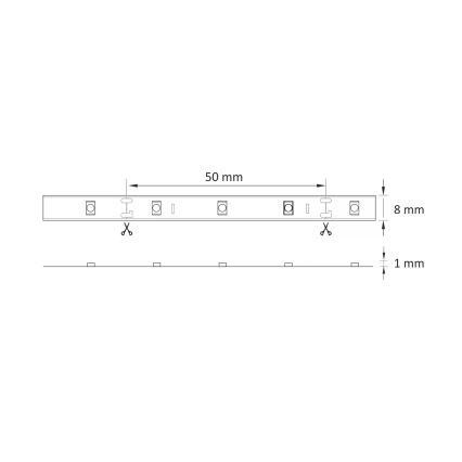Striscia LED 5m LED/10W/12V IP20 3300K