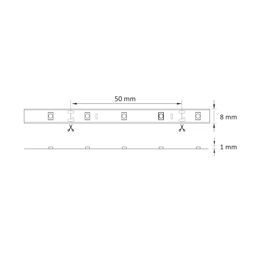 Striscia LED 5m LED/10W/12V IP20 6500K