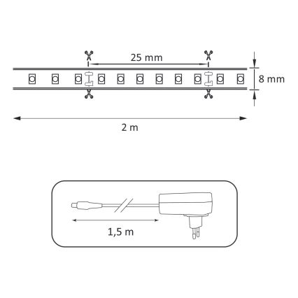 Striscia LED LED/18W/12V 2m 4000K IP65