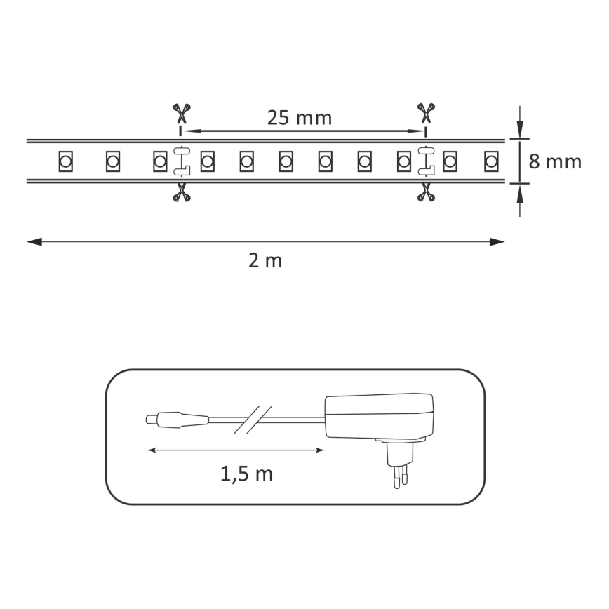 Striscia LED LED/18W/12V 2m 4000K IP65