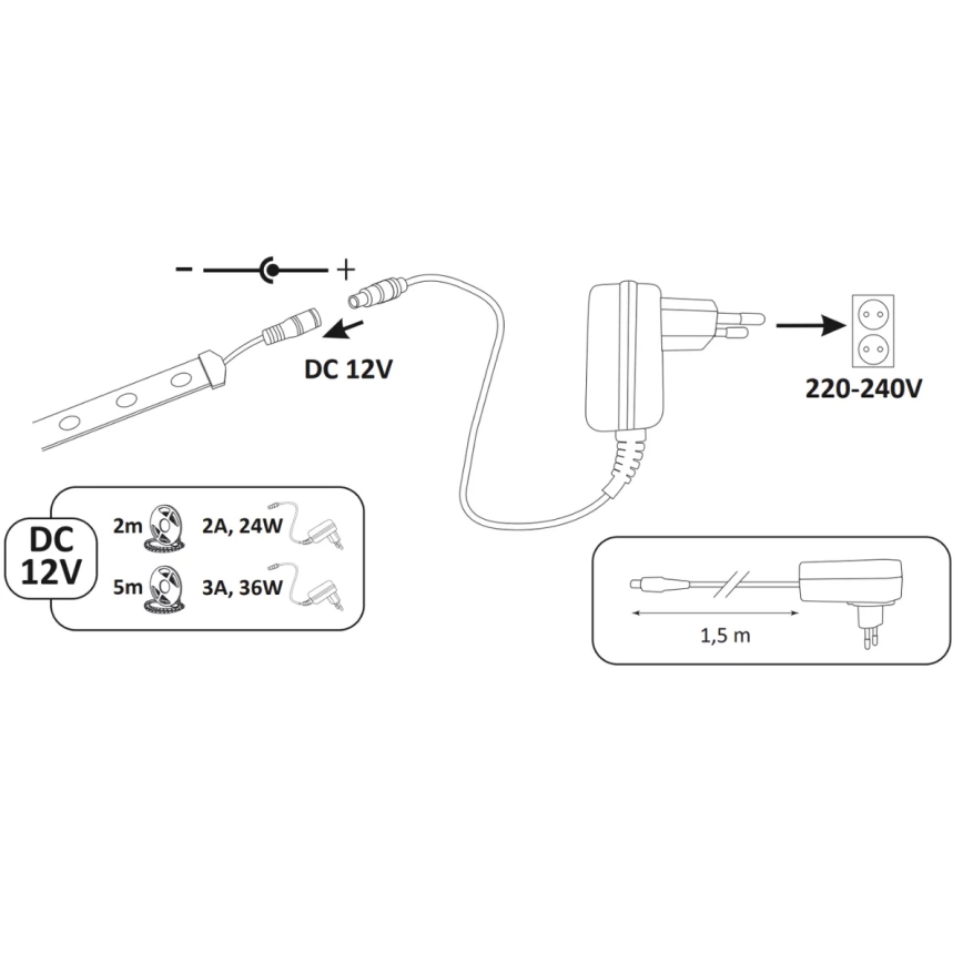 Striscia LED LED/18W/12V 2m 4000K IP65
