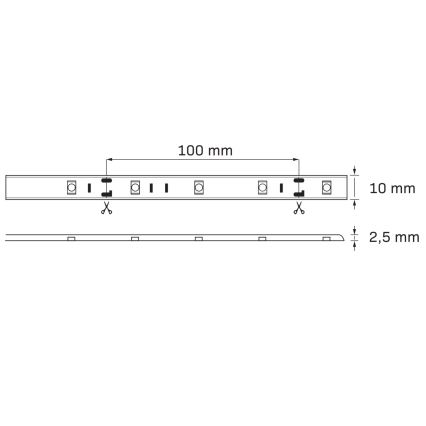 Striscia LED RGB dimmerabile da esterno 5m LED/14W/12V IP65 + T