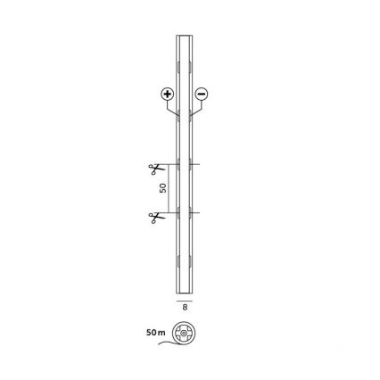Striscia LED TRAMO LED/500W/24V 50 m 3000K