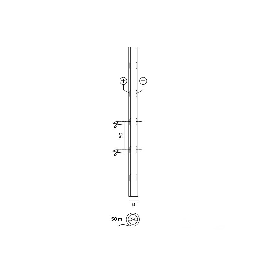 Striscia LED TRAMO LED/500W/24V 50 m 3000K