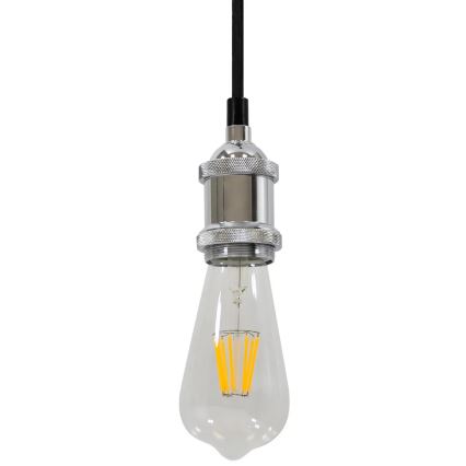 Stromkabel 1xE27/20W/230V glänzendes Chrom