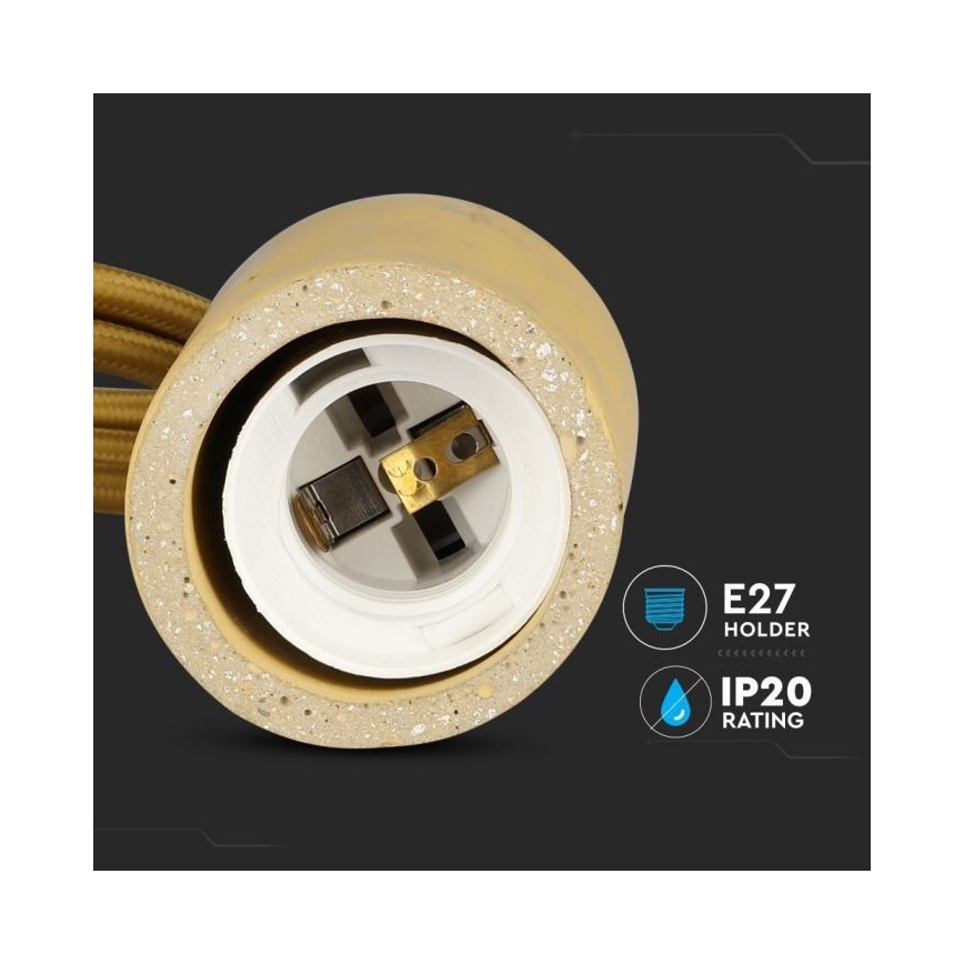 Stromkabel 1xE27/60W/230V Beton/beige