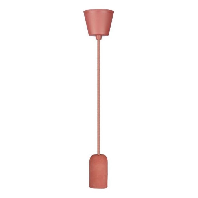 Stromkabel 1xE27/60W/230V Beton/rot