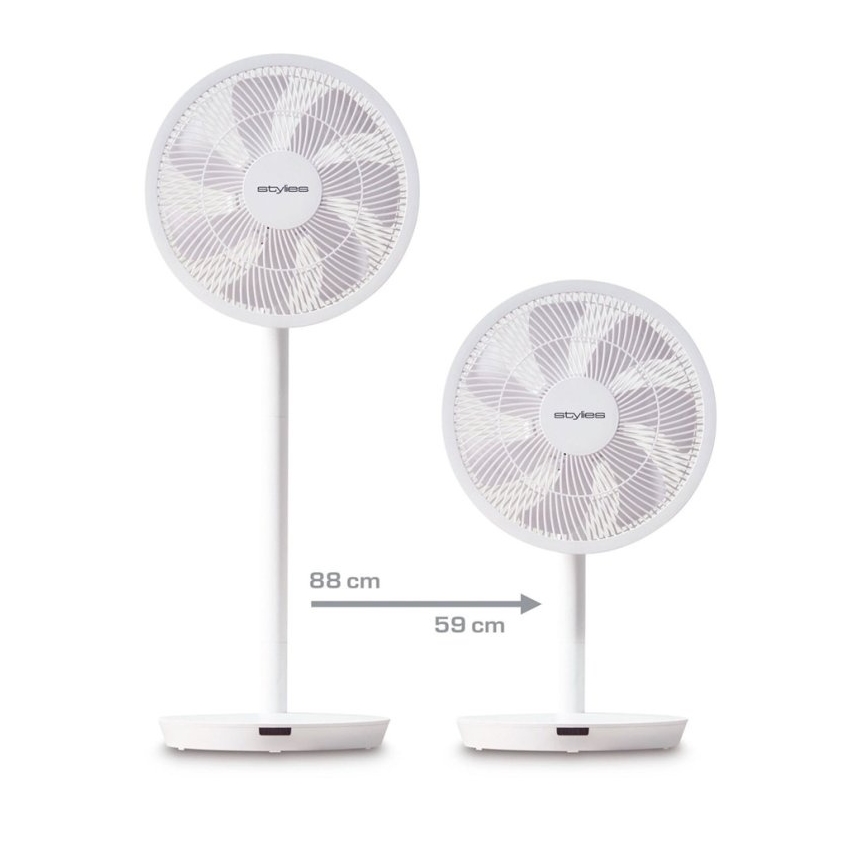 Stylies - Ventilatore a piantana ANTILA 25 W/230 V diam. 40 cm bianco + telecomando