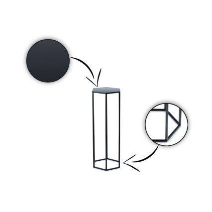 Support pot 70x24 cm noir