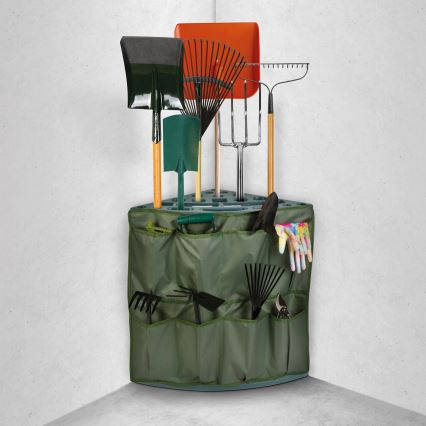 Supporto angolare per attrezzi da giardino 43x43x59 cm verde