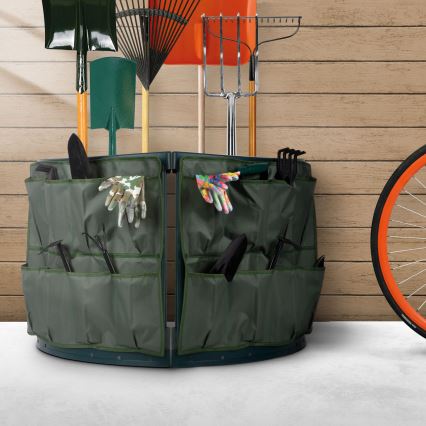 Supporto angolare per attrezzi da giardino 43x43x59 cm verde