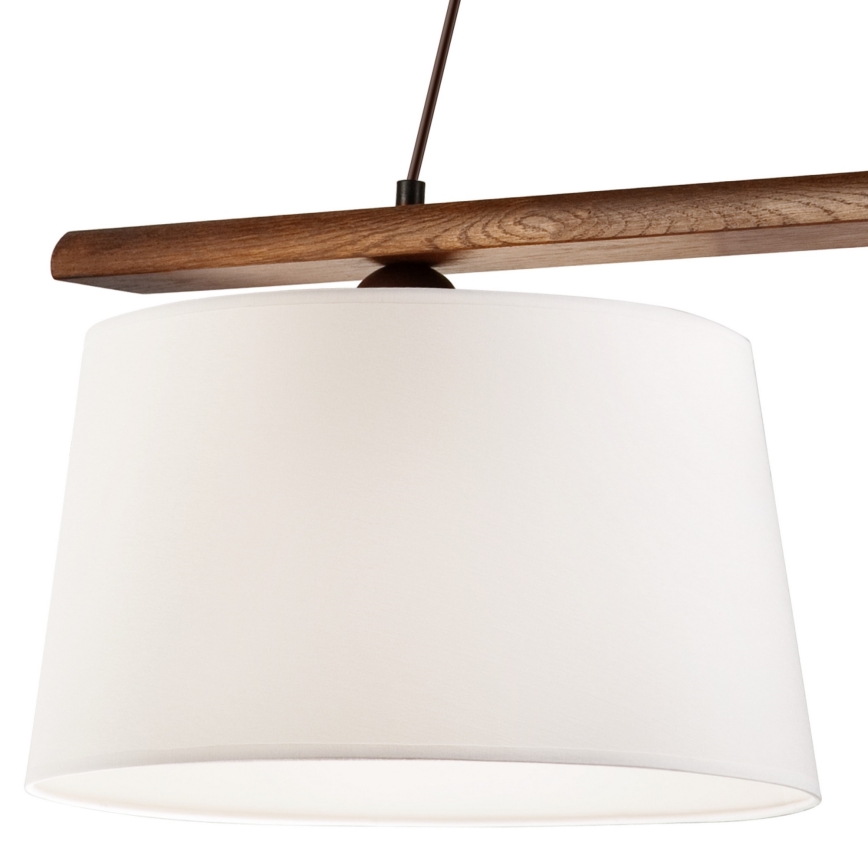 Suspension à câble AIDA, 2x E27/60 W/230 V, Ø 35 cm, chêne/noyer