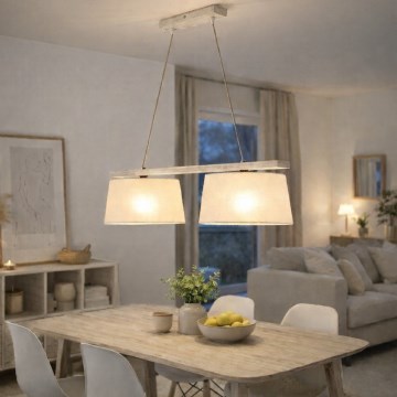 Suspension à câble AIDA 2xE27/60W/230V Ø 35 cm chêne/blanc