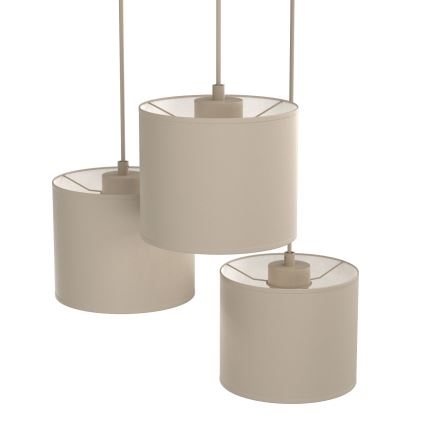 Suspension à câble ARDEN 3x E27 / 15 W / 230 V, Ø 30 cm, beige