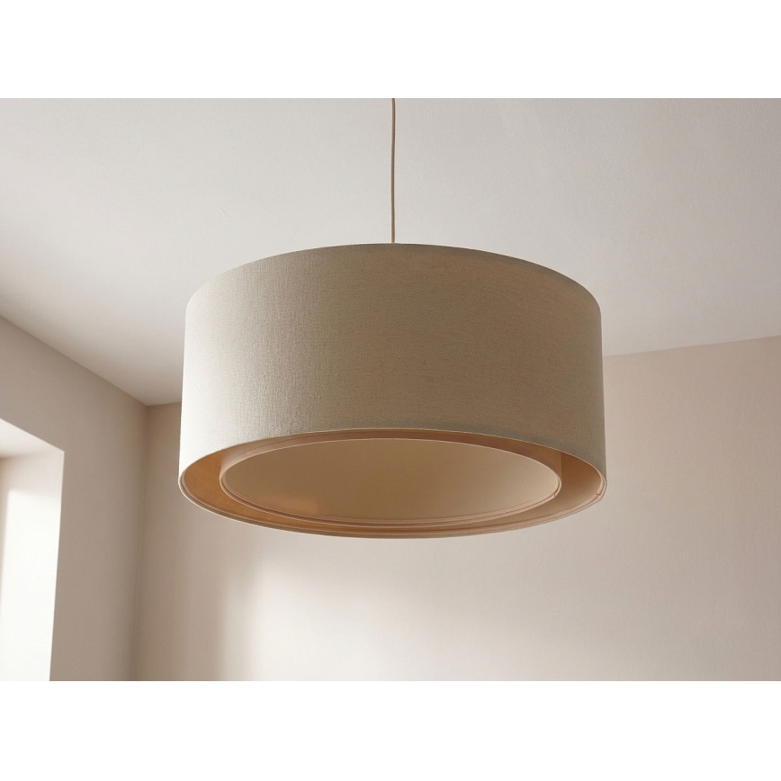 Suspension à câble BOHO TRINITI 1xE27/60W/230V Ø 50 cm crème