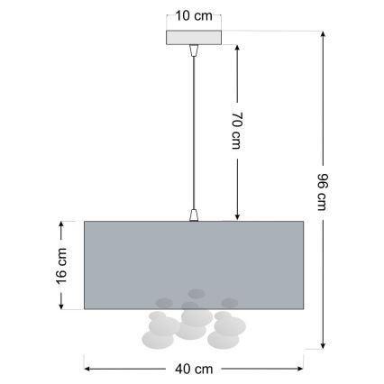 Suspension à câble BUBBLE 1xE27/60W/230V, diam. 40 cm, vert