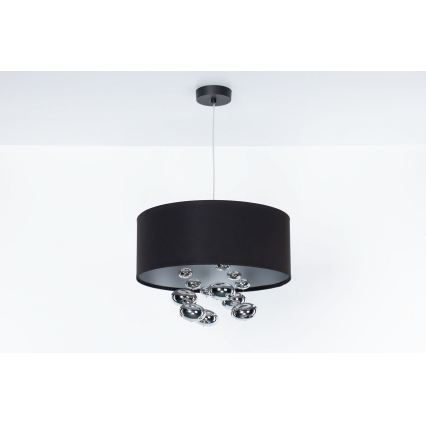 Suspension à câble BUBBLE 1xE27/60W/230V, Ø 50 cm, noir