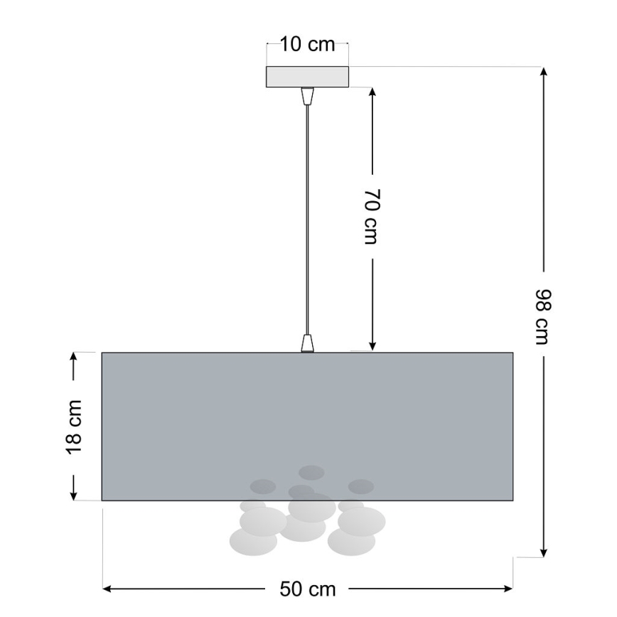 Suspension à câble BUBBLE 1xE27/60W/230V, Ø 50 cm, noir