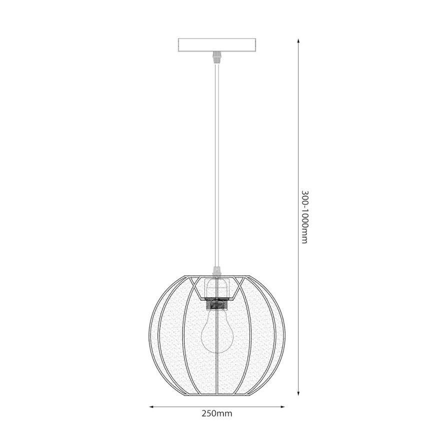 Suspension à câble DANA 1xE27/15W/230V Ø 25 cm noir
