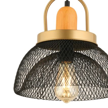 Suspension à câble MONZA 1xE27/40W/230V Ø 29 cm noir/doré
