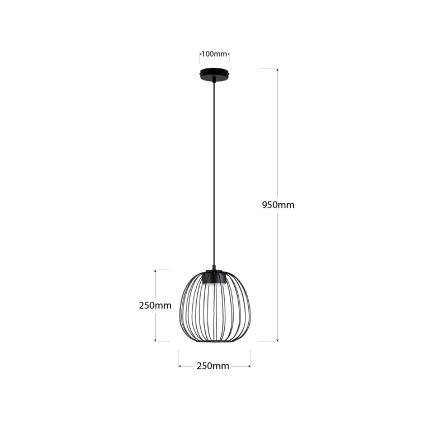 Suspension à câble OVELLA 1xGX53/10W/230V Ø 25 cm noire