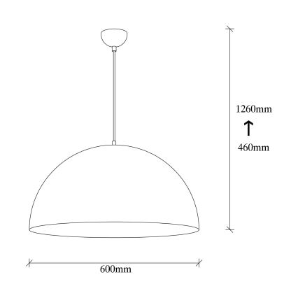 Suspension à câble SIVANI 1xE27/40W/230V Ø 60 cm noir/cuivre