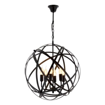 Suspension à chaîne IRONBALL 6xE27/40W/230V noir